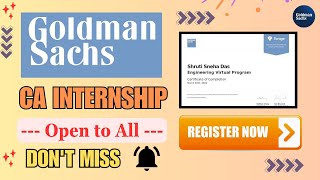 Goldman Sachs Free Internship  Internships for Everyone  Dont miss [upl. by Alrad]