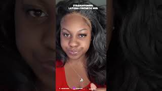 Straightening A Synthetic Wig Ft Sensationnel what Lace  Latisha [upl. by Direj]