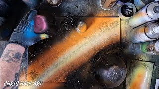 Galaxy Spray Panting Art galaxyspraypaintart sprayart painting space artist [upl. by Enirehtakyram]