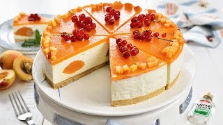 Cheesecake cu caise fara coacere un desert racoros CC Eng Sub  JamilaCuisine [upl. by Garretson]