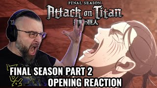 ATTACK ON TITAN FINAL SEASON PART 2 OPENING REACTION OP 7 Shingeki No Kyojin [upl. by Solorac]