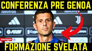 THIAGO MOTTA IN CONFERENZA PRE GENOA JUVE quotOGGI VI SVELO LA FORMAZIONE INCREDIBILE PINSOGLIO quotVIDEO [upl. by Atsirak]