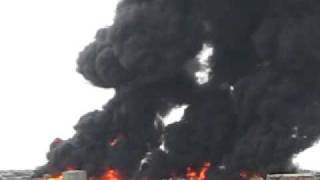 Williston North Dakota Oil Fire Clip01mov [upl. by Norrehs]