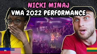 REACTION TO Nicki Minaj  VMAs 2022 Vanguard Performance Fancam  FIRST TIME WATCHING [upl. by Nyletak]