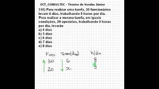 Matemática Concursos ECT CONSULTEC Q0316 [upl. by Irrehc718]