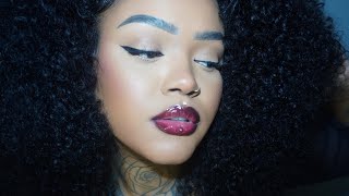 Sultry Makeup  Cherry Cola Lip Trend [upl. by Enneira]