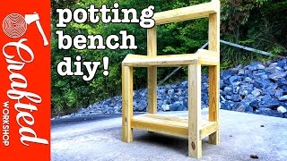 DIY Garden Potting Bench  How To Build  Simple Woodworking Project [upl. by Jillayne]