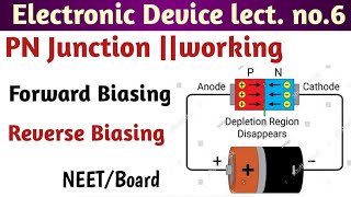 Working of PNjunction Diodeforward Biasing Reverse Biasinglectno612th [upl. by Ayatnohs865]