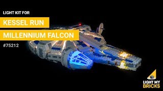 LEGO Kessel Run Millennium Falcon 75212  Light Kit  Light My Bricks [upl. by Natascha]