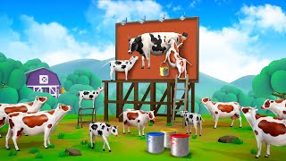 Cows Farm Escape  Funny Animals 3D Cartoons  Crazy Cows Escaping From the Farm [upl. by Niledam]