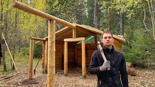 Insulation of the ceiling of a log house with modern materials My wife helps us with cooking [upl. by Adian309]