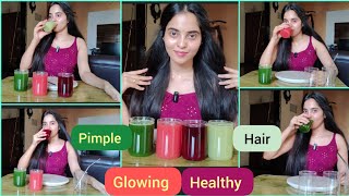 Skin Complexion Changing Juices  4 Natural Healthy Drink for Pimple free Glowing skinhair growth [upl. by Wessling]