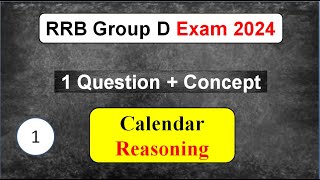 Calendar Reasoning  Special Concept  RRB Group D Exam 2024 amp All Competitive Exams [upl. by Nrubloc]