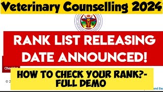 TANUVAS Counselling 2024Ranklist Date UpdateHow to check the veterinary Counselling rank list 2024 [upl. by Elbert]