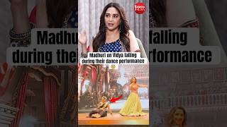 madhuridixit reacts to vidyabalan falling onstage during their dance performance [upl. by Edmee]