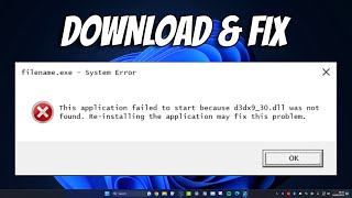 How To Fix d3dx930dll Was Not Found This Application Failed To Start [upl. by Oidale922]