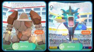 Pokémon GO — Raid Regirock  Mega Gyarados [upl. by Llertak]