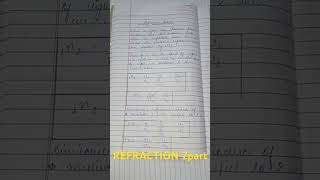 REFRACTION OF LIGHT PART 2 NOTES physics subscribe like [upl. by Nottap745]