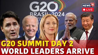 LIVE  G20 Summit 2024  G20 Modi  G20 Brazil  G20 World Leaders Arrive  Rio de Janeiro  N18G [upl. by Trefor977]