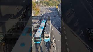 Crossing the pedestrian overpass to the Sahlgrenska Hospital Gothenburg Sweden sweden gothenburg [upl. by Dnomad]