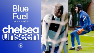 Kurt Zouma Goes In Goal 🤣 Petr Cech Helps Train Chelsea Goalkeepers  Chelsea Unseen [upl. by Eelamme950]