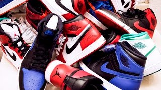 MY AIR JORDAN RETRO 1 SNEAKER COLLECTION [upl. by Eatnoled]