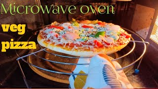 Readymade base Pizza Recipe in IFB microwave l veg Pizza recipe in microwave oven l easy recipes [upl. by Asher502]