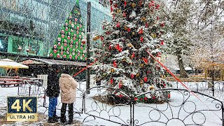 First Snow in Budapest Christmas Market 🇭🇺 4K Walking Tour 2023 [upl. by Adaurd190]