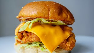 How to make CHICKEN BURGER at home  Fast Food Inspired [upl. by Hocker227]