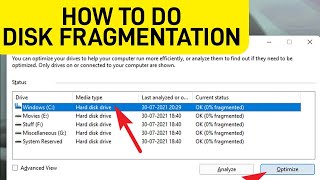 How to do Disk Defragmentation in PCLaptop in windows 11 [upl. by Sidoeht]