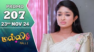 Malli Serial  Episode 207 Promo  23rd Nov 24  Nikitha  Vijay  Saregama TV Shows Tamil [upl. by Venterea]