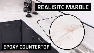 Carrara White Marble Epoxy Resin Countertop Technique [upl. by Eadahc]