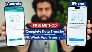 Free Method Complete Data Transfer amp WhatApp Transfer from Android to iPhone  Move to iOS WhatsApp [upl. by Yob]