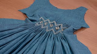 Hand Smocked Dress  Embroidered Smocking for Sewing Projects [upl. by Ynnahc]