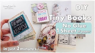 Tiny Journal Fold Book DIY ♡ Maremis Small Art ♡ [upl. by Jahn301]