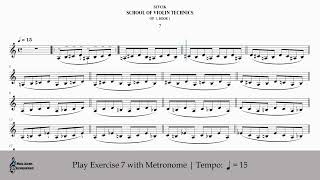 《SEVCIK SCHOOL OF VIOLIN TECHNICS OP 1 BOOK 1》Exercise 7  Tempo ♩15  With Metronome [upl. by Atinuhs]