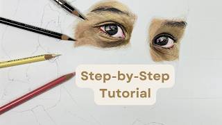 How to draw REALISTIC EYESeasily  Step by step [upl. by Erdah]