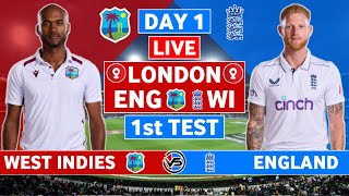 England vs West Indies 1st Test Live Scores  ENG vs WI 1st Test Day 1 Live Scores amp Commentary [upl. by Yolande206]