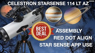 NEW CELESTRON STARSENSE 114AZ LTASSEMBLY STARSENSE APP FIND OBJECTS AUTOMATICALLY  MOON PHOTOS [upl. by Ardna]