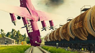 Realistic Airplanes Crashes 3  BeamNg Drive [upl. by Ellecrag]