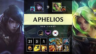 Aphelios ADC vs Zeri Quadra Kill Legendary  KR Master Patch 1418 [upl. by Leila]