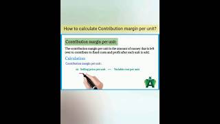 Calculate contribution margin per unit youtubeshorts shortvideo viral [upl. by Neffets457]