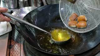 Chef Joe Chan prepares his suckling pork toast in restaurant Sun Tung Lok Hong Kong [upl. by Graehme821]