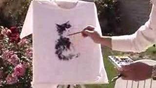 Painting Tshirt using fabric acrylic paints [upl. by Hsirehc]