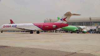 DANA AIR McDONNELL DOUGLAS MD85 TAXI amp TAKE OFF LAGOS AIRPORT [upl. by Trutko628]