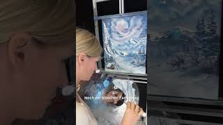 Noch ein kleiner Zaun mit Spachtel und Scriptliner tutorial kunst bobross foryou öl palette [upl. by Ailati77]