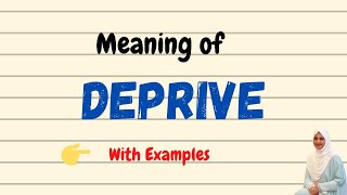 Daily vocabulary  Deprive Meaning  Vocabgram [upl. by Arima]