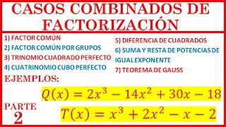 CASOS COMBINADOS DE FACTORIZACIÓN FACTOREOEJERCICIOS EXPLICADOS PASO A PASO POLINOMIOS PARTE 2 [upl. by Pippo]