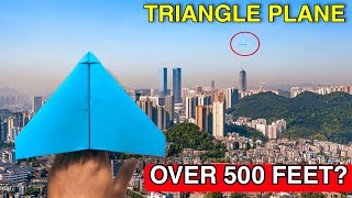 How To Make a PAPER AIRPLANE EASY  TRIANGLE PLANE  Best paper airplane that flies Far [upl. by Ardnala]