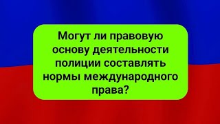 Могут ли правовую основу деятельности полиции составлять нормы международного права [upl. by Wisnicki845]